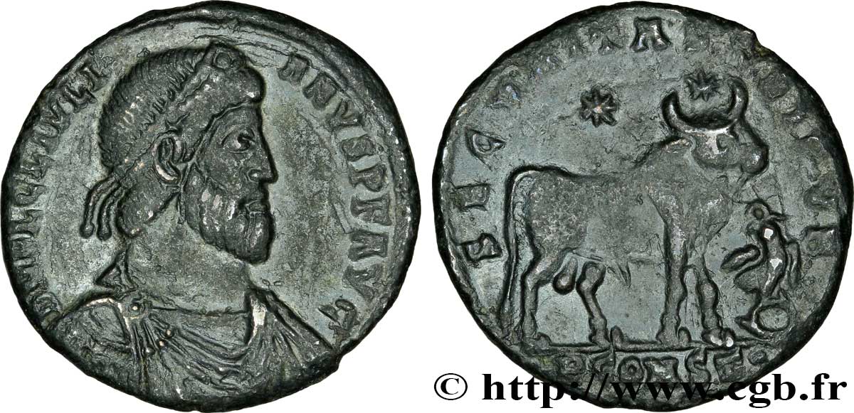 JULIEN II LE PHILOSOPHE Double maiorina, (GB, Æ 1) TTB+/TB+