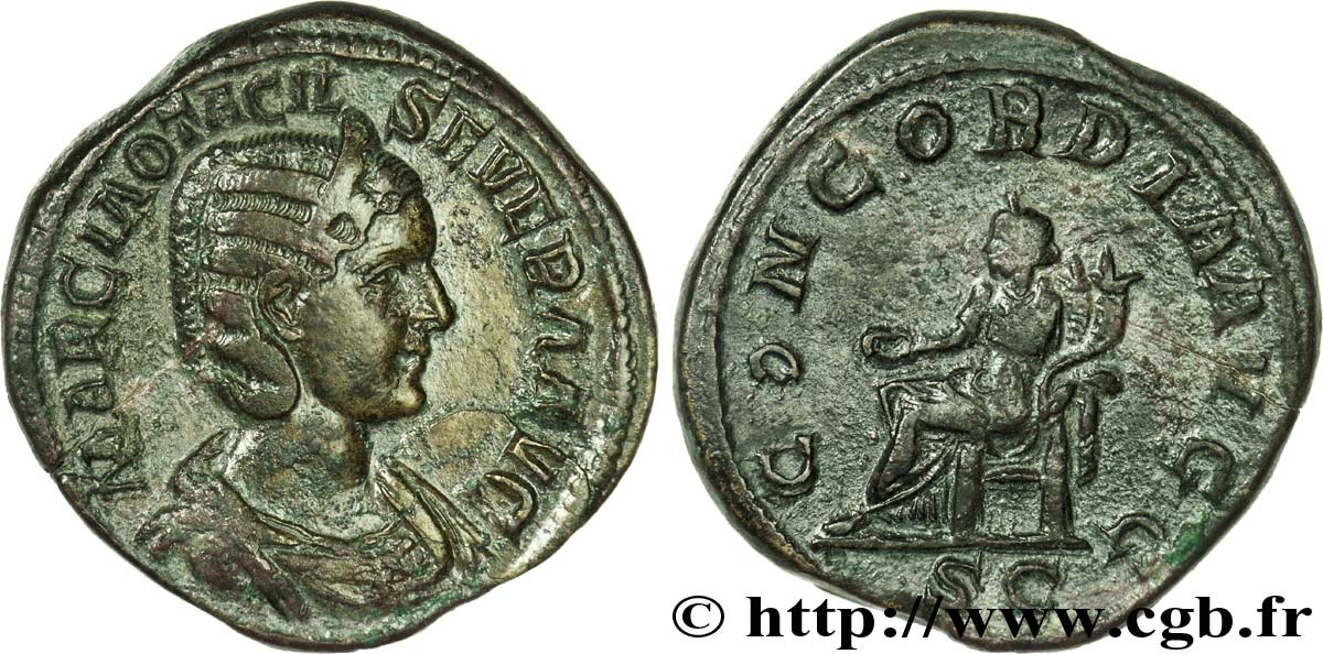 OTACILIA SEVERA Sesterce TTB+/TTB