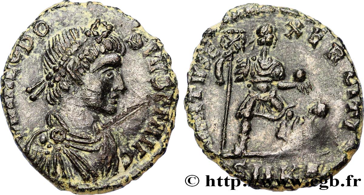 THÉODOSE Ier Maiorina pecunia, (MB, Æ 2) TTB+