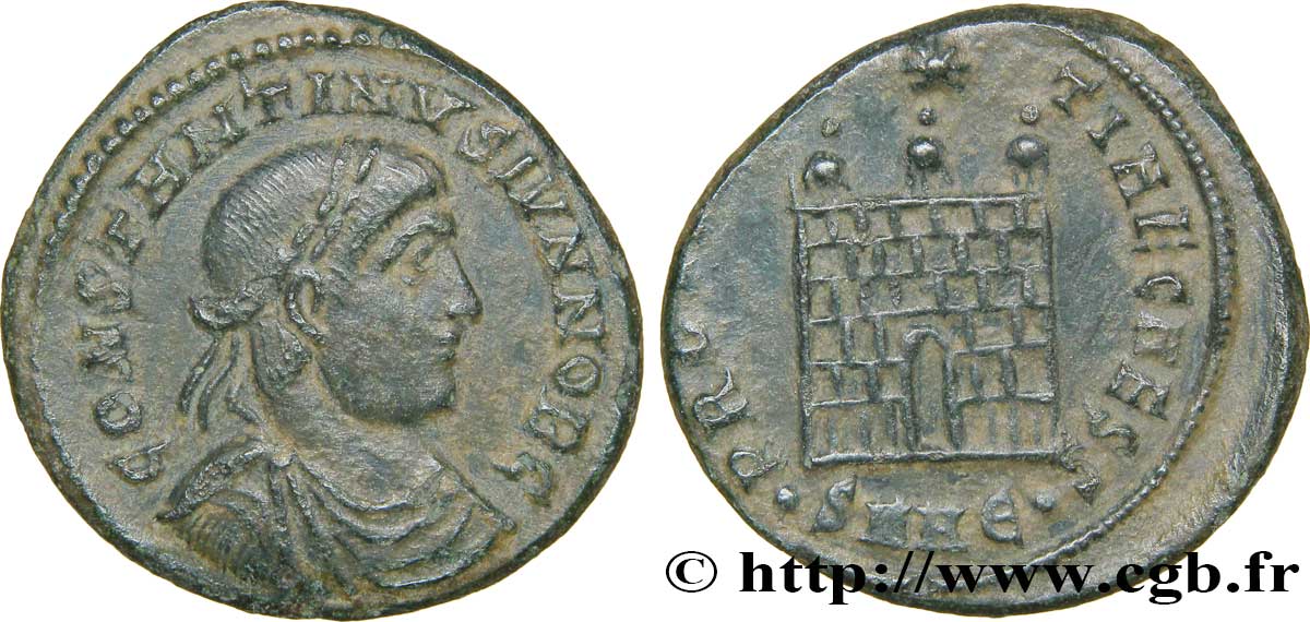 CONSTANTIN II Centenionalis ou nummus TTB