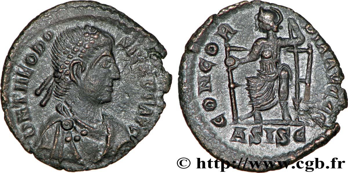 THÉODOSE Ier Nummus, (PB, Æ 3) SUP