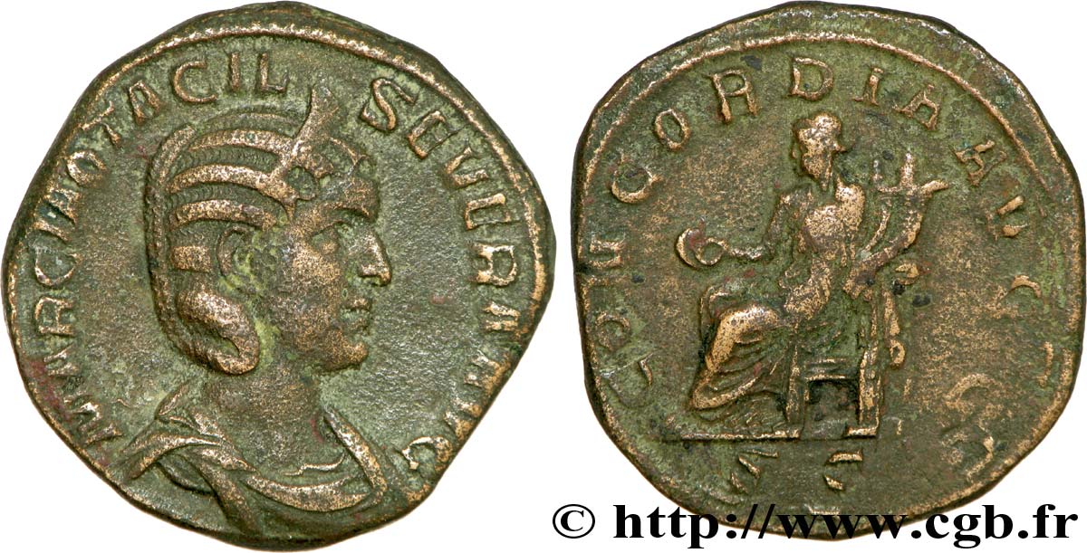 OTACILIA SEVERA Sesterce TTB/TB+