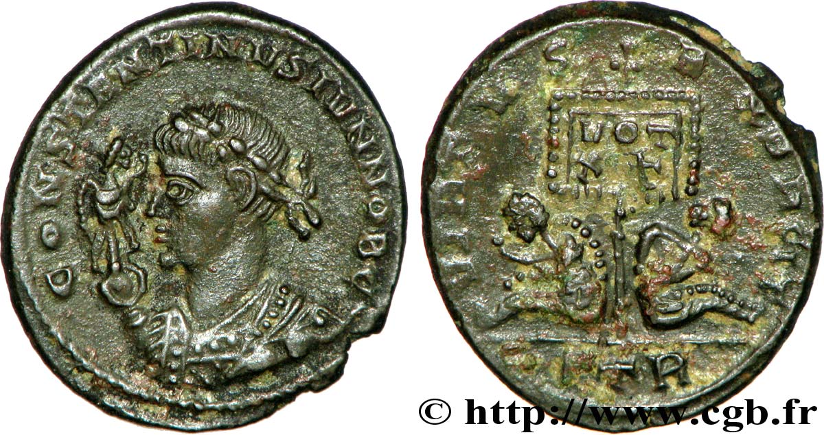 CONSTANTIN II Centenionalis ou nummus TTB