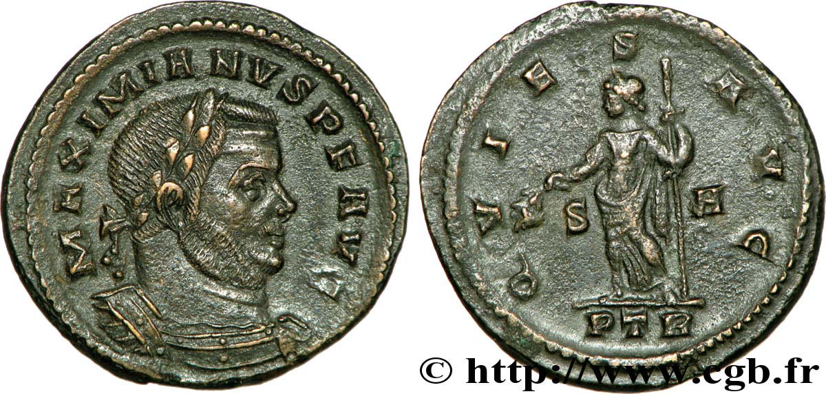 MAXIMIEN HERCULE Follis ou nummus TTB
