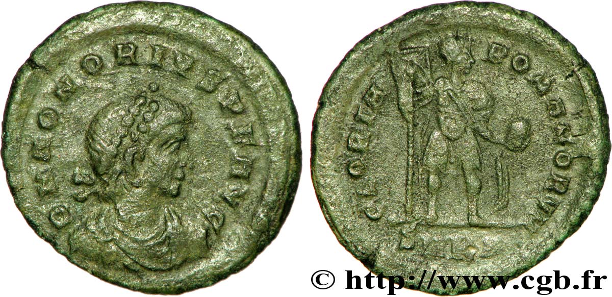 HONORIUS Maiorina pecunia, (MB, Æ 2) TTB