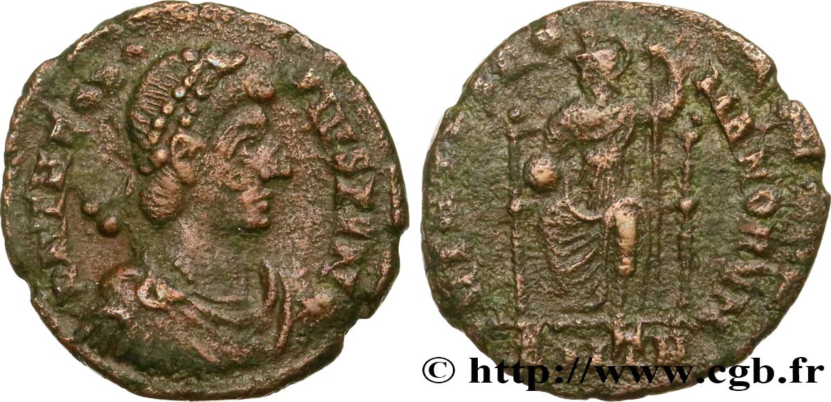 THEODOSIUS I Nummus, (PB, Æ 3) XF