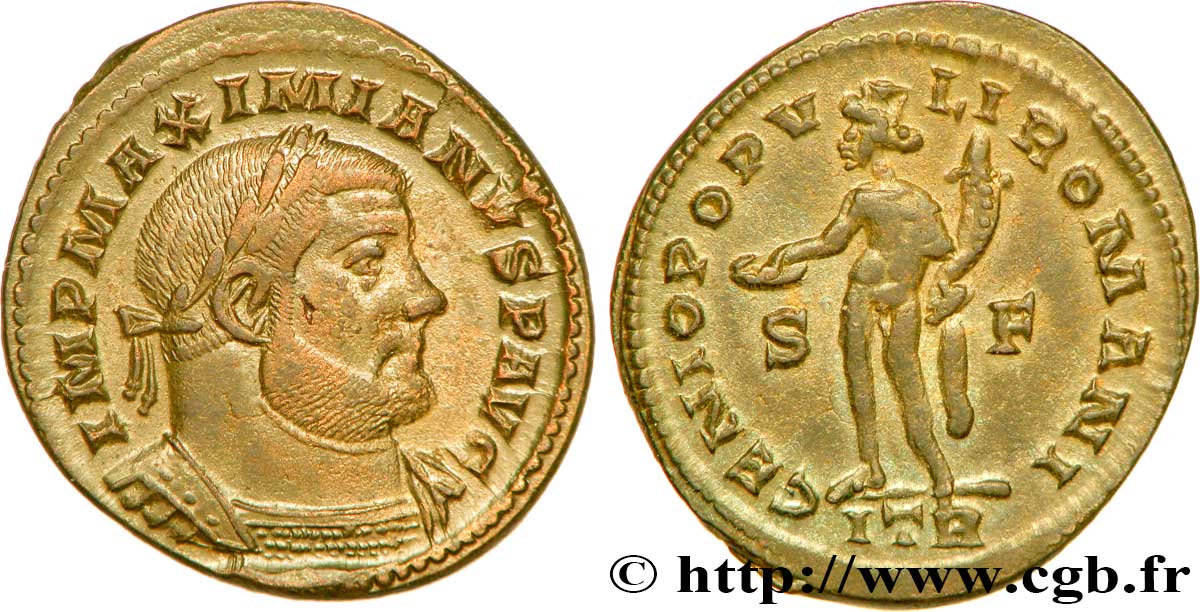 MAXIMIEN HERCULE Follis ou nummus SUP