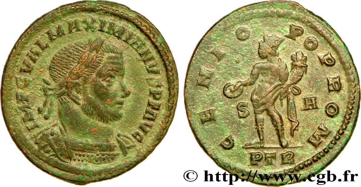 MAXIMIEN HERCULE Follis ou nummus SUP/TTB+