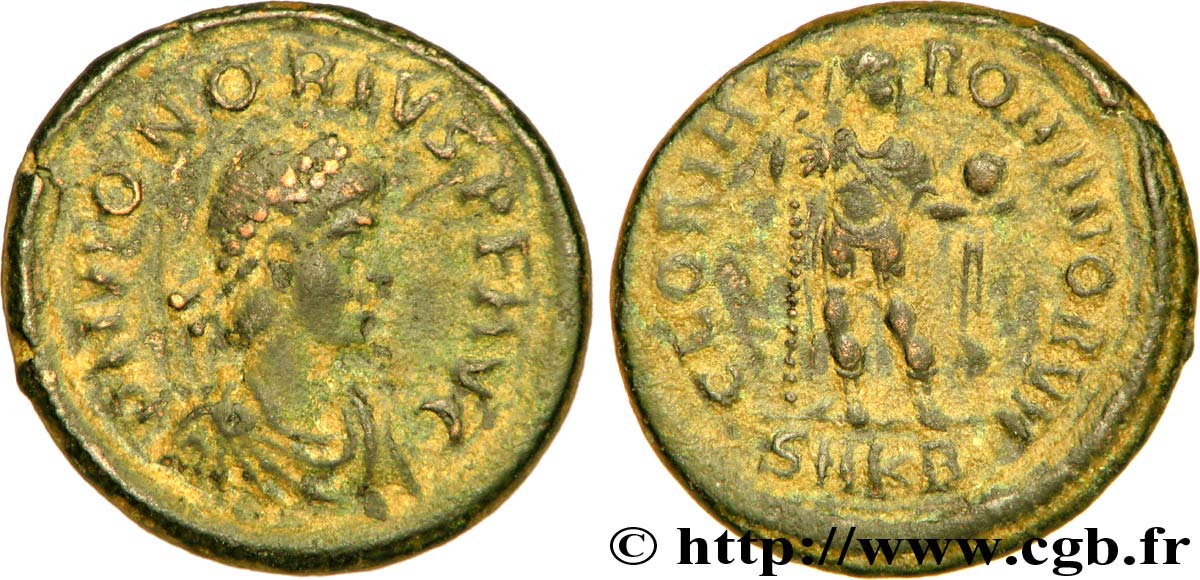 HONORIUS Maiorina pecunia, (MB, Æ 2) TB+