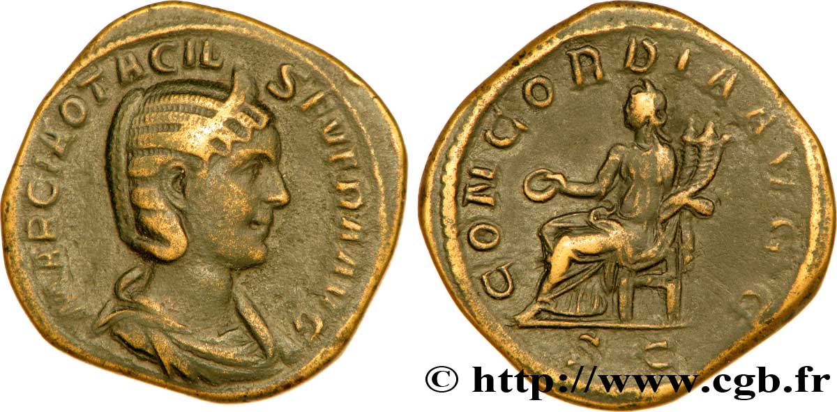 OTACILIA SEVERA Sesterce TTB