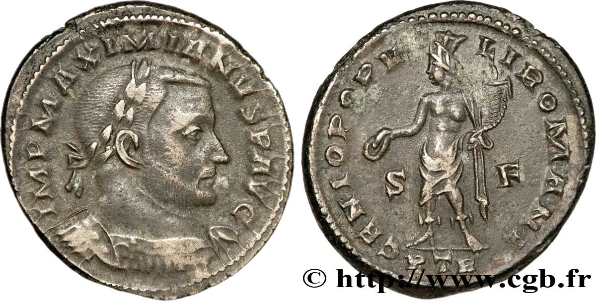 MAXIMIEN HERCULE Follis ou nummus TTB