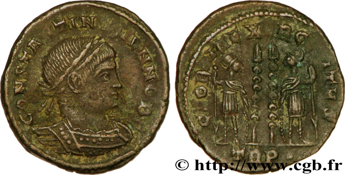 CONSTANTIN II Centenionalis ou nummus TTB+