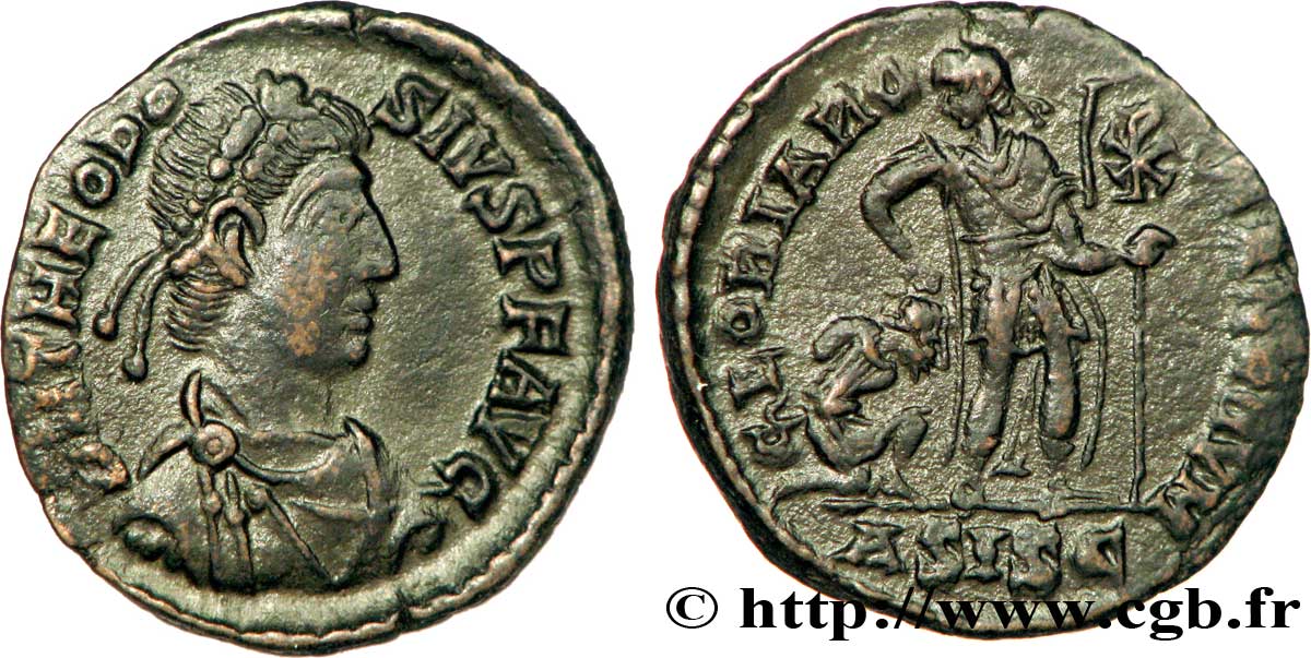THÉODOSE Ier Nummus, (PB, Æ 3) SUP