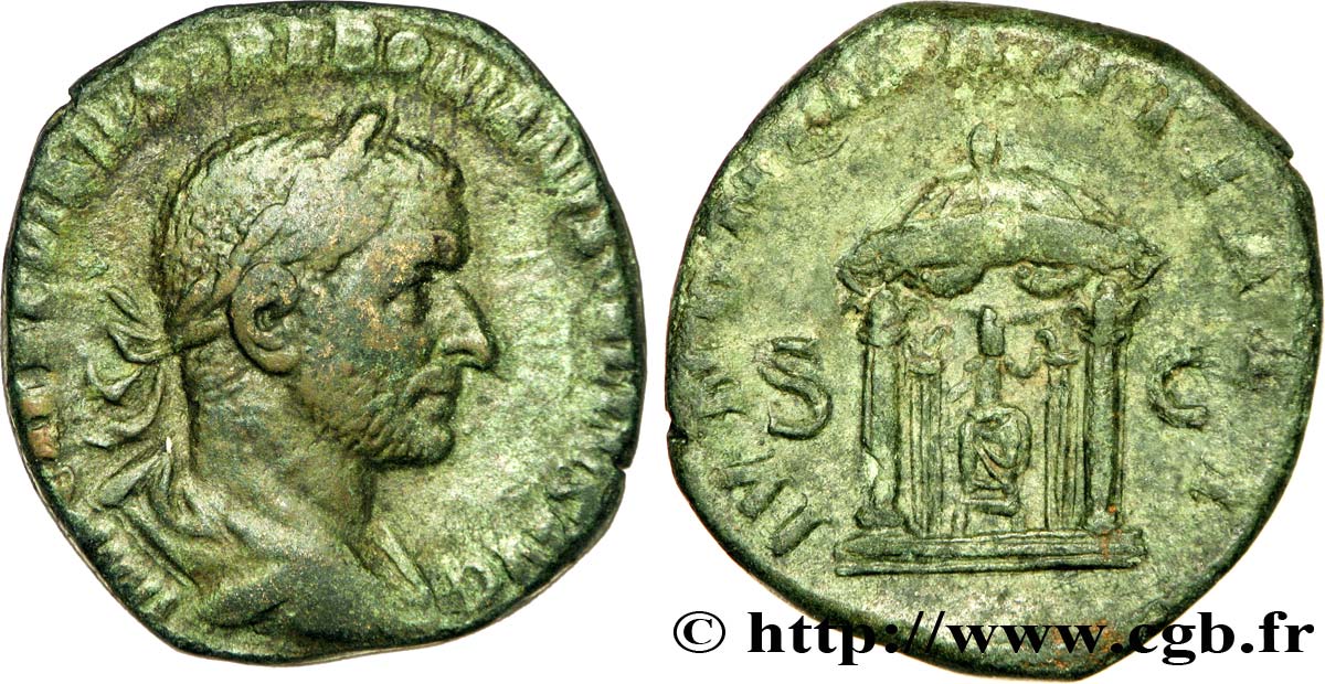TRÉBONIEN GALLE Sesterce TTB