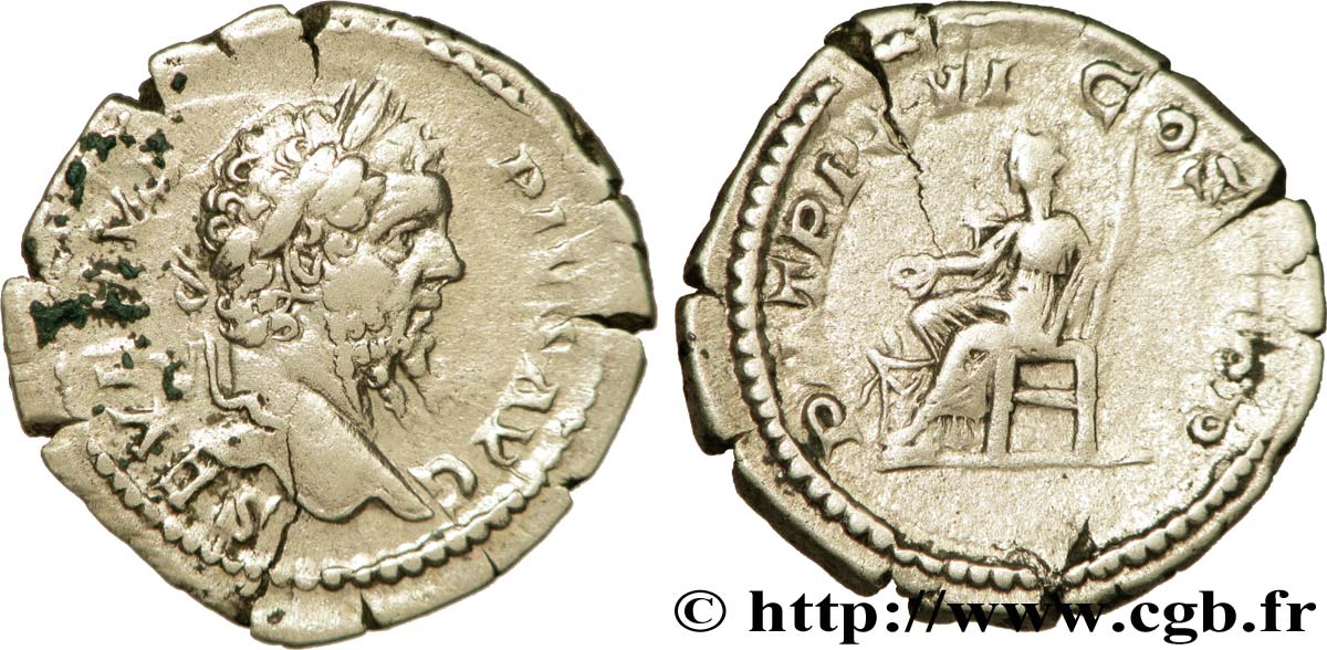 SEPTIME SÉVÈRE Denier TTB