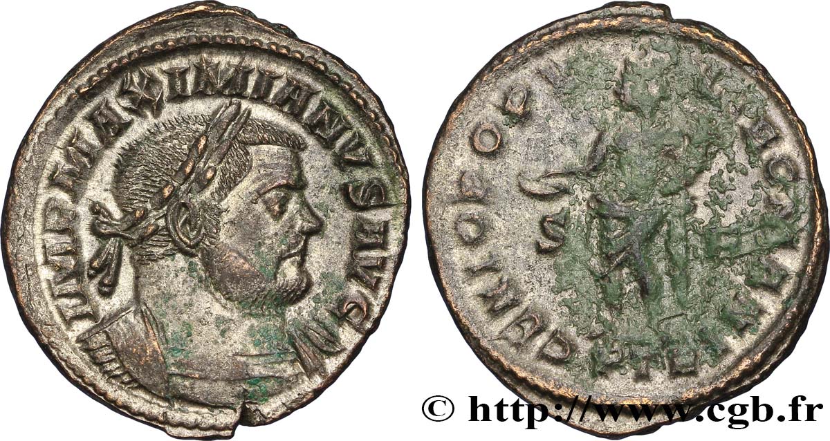 MAXIMIEN HERCULE Follis ou nummus TTB+/TB+