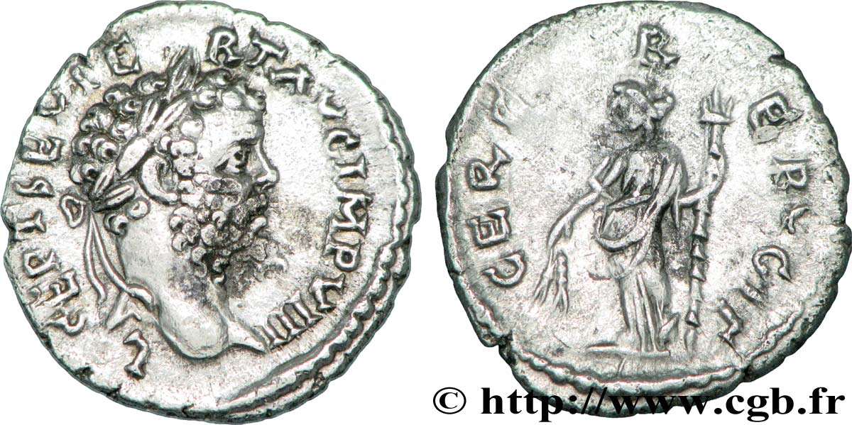 SEPTIME SÉVÈRE Denier TTB