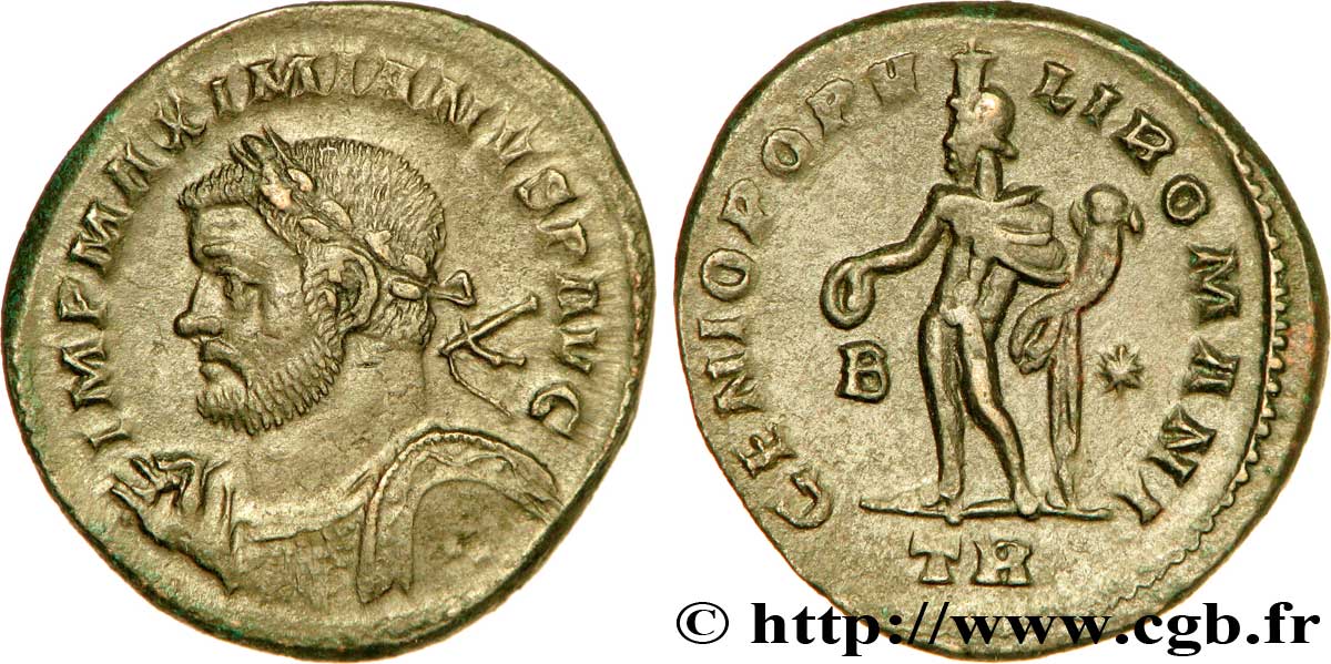 MAXIMIEN HERCULE Follis ou nummus SUP/TTB+