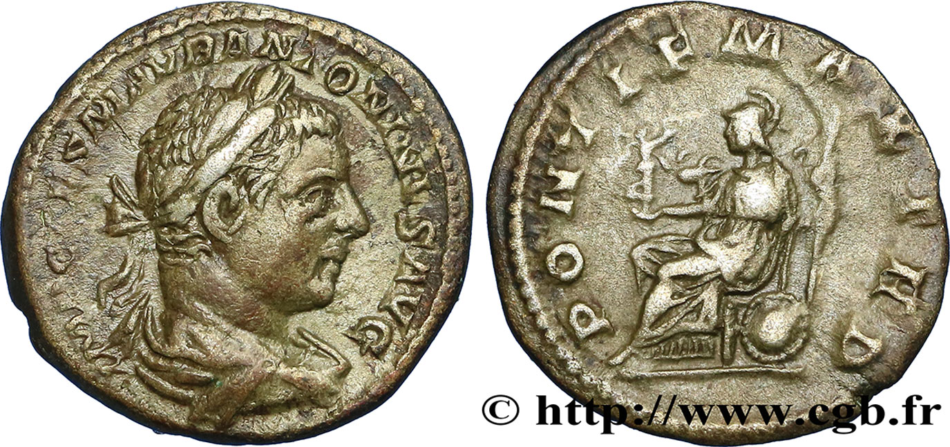 ELAGABALUS Denier AU/VF