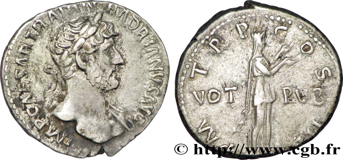 HADRIAN Denier XF