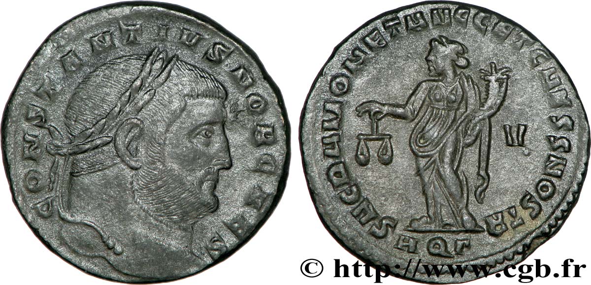 CONSTANCE Ier CHLORE Follis ou nummus SUP