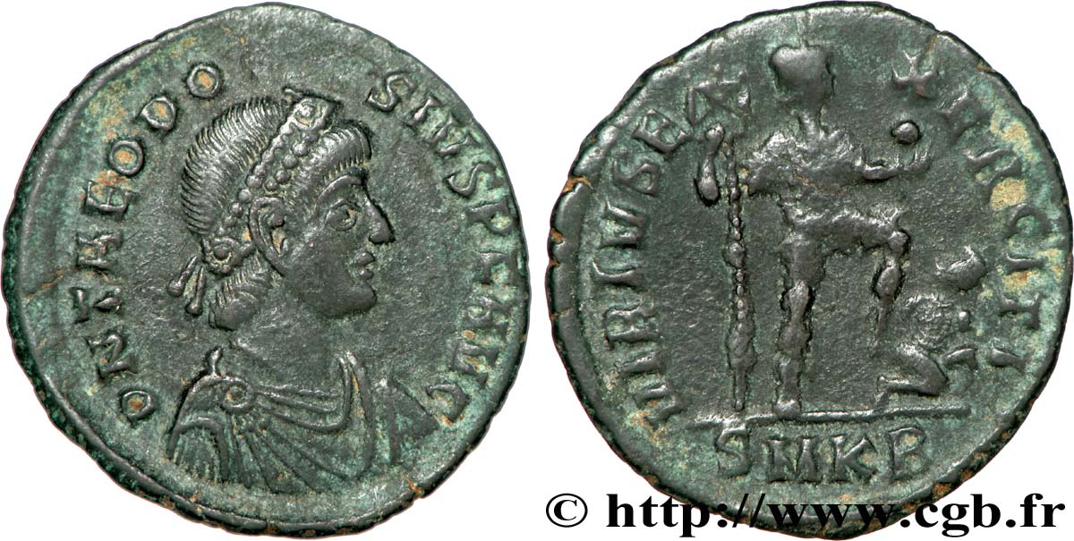 THÉODOSE Ier Maiorina pecunia, (MB, Æ 2) TTB+