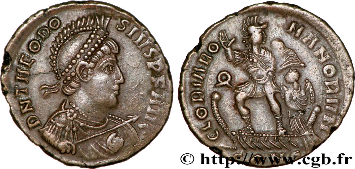 THÉODOSE Ier Maiorina pecunia, (MB, Æ 2) TTB+