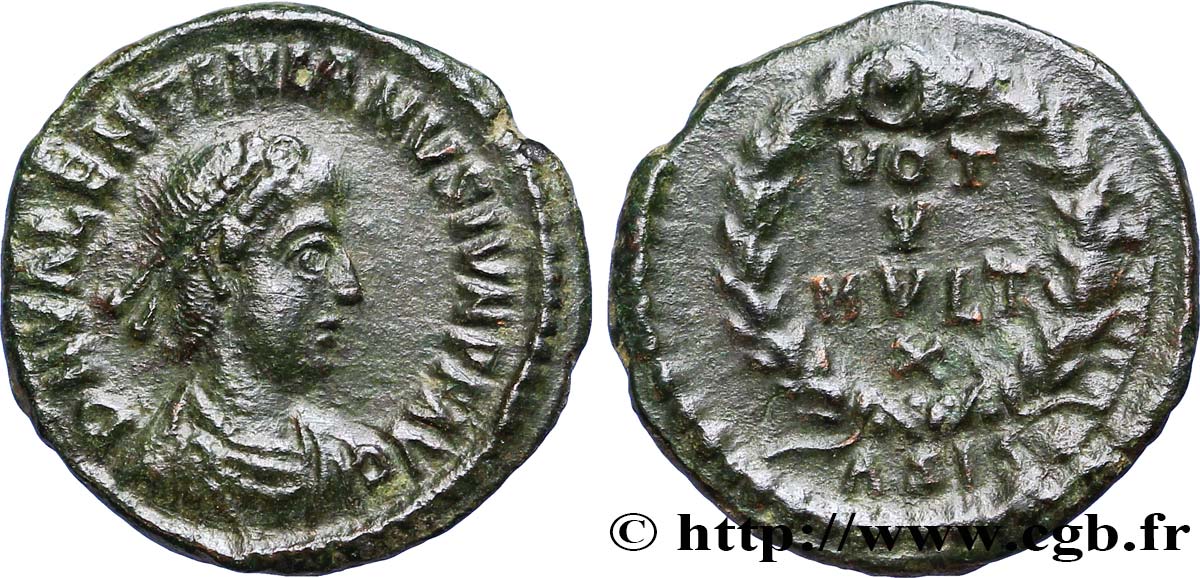 VALENTINIAN II Nummus, (PBQ, Æ 4) AU