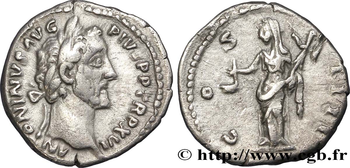 ANTONINUS PIUS Denier XF