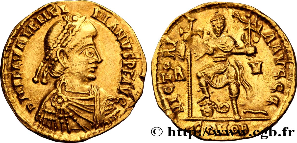VALENTINIAN III Solidus q.SPL