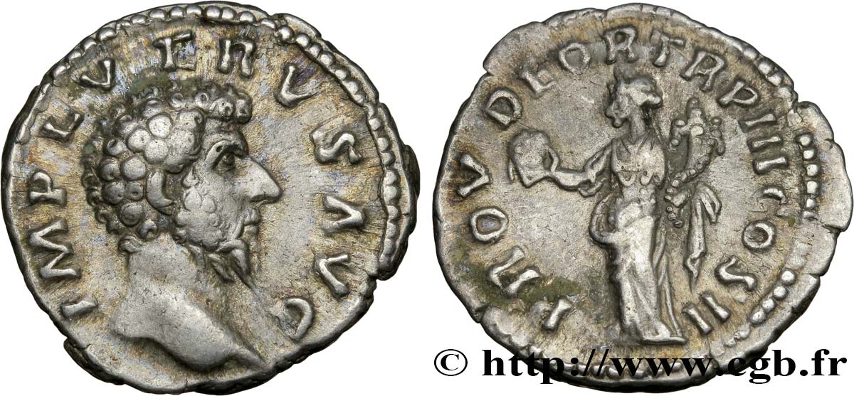 LUCIUS VÉRUS Denier TTB