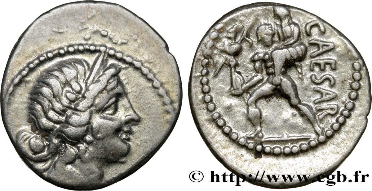 JULES CÉSAR Denier TTB+