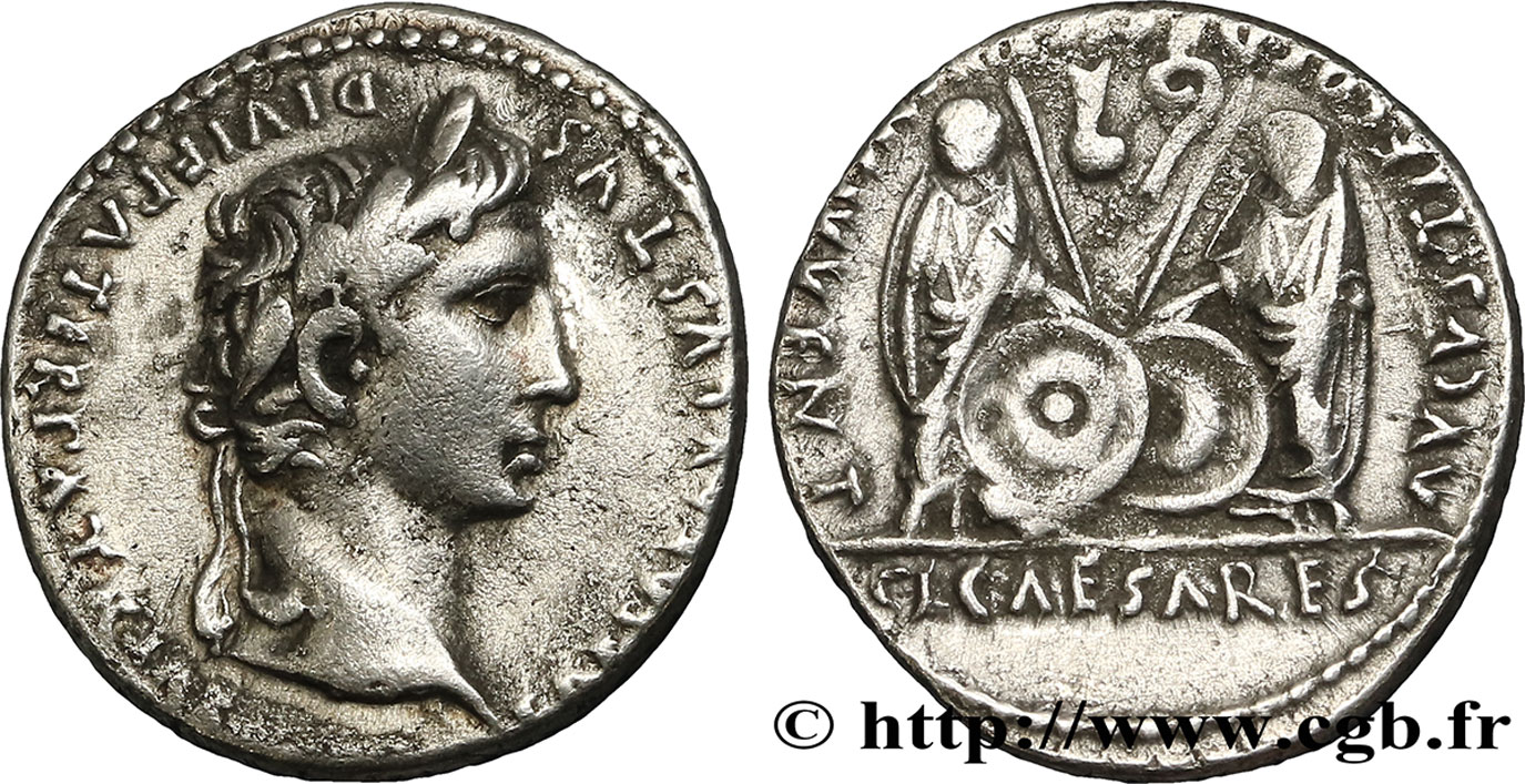 AUGUSTE, CAIUS et LUCIUS Denier TTB