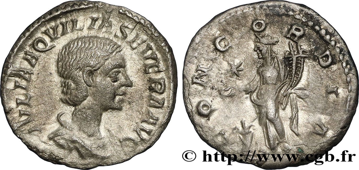 AQUILIA SÉVÉRA Denier TTB+