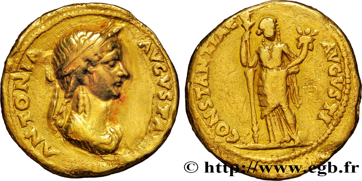 ANTONIA Aureus, restitution de Claude TB+