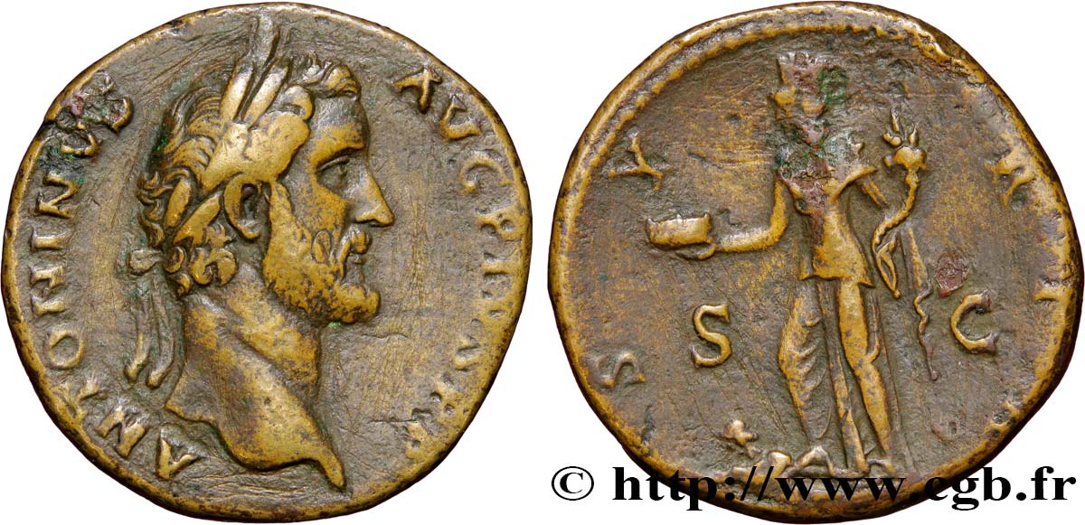 ANTONIN LE PIEUX Sesterce TTB
