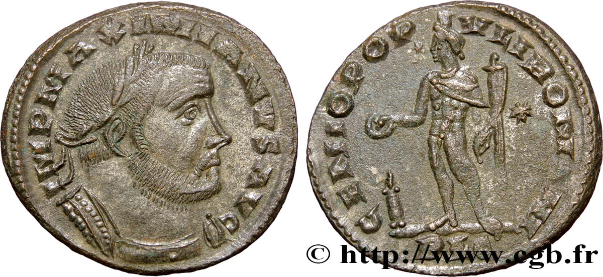 MAXIMIEN HERCULE Follis ou nummus SPL