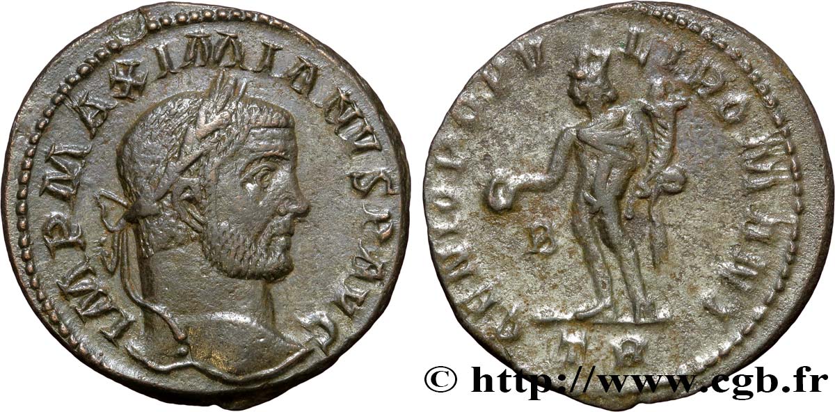 MAXIMIEN HERCULE Follis ou nummus TTB+