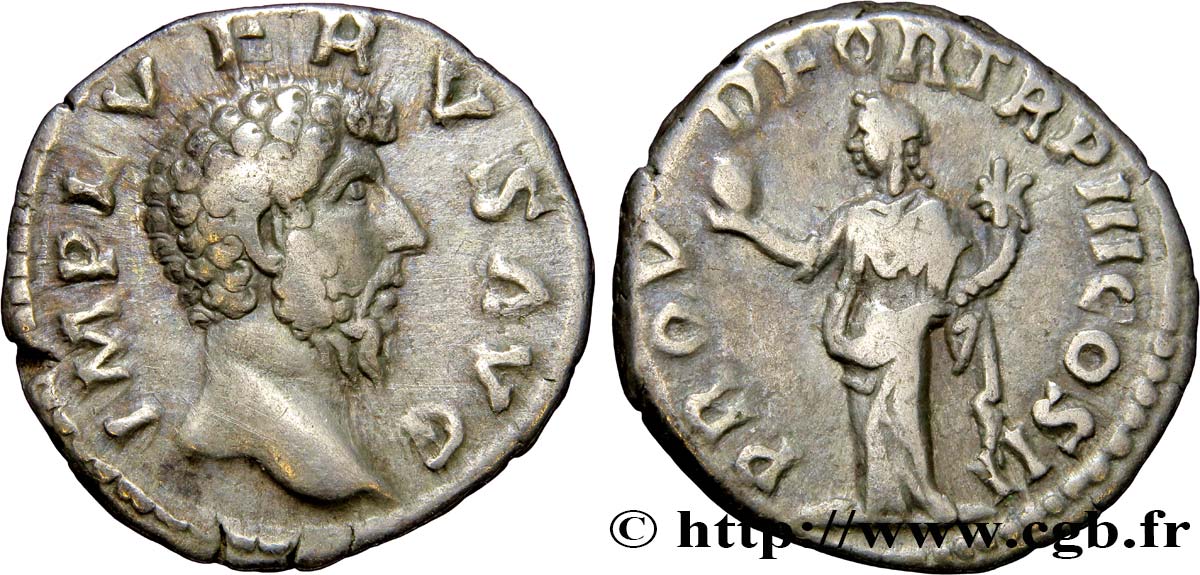LUCIUS VÉRUS Denier TTB