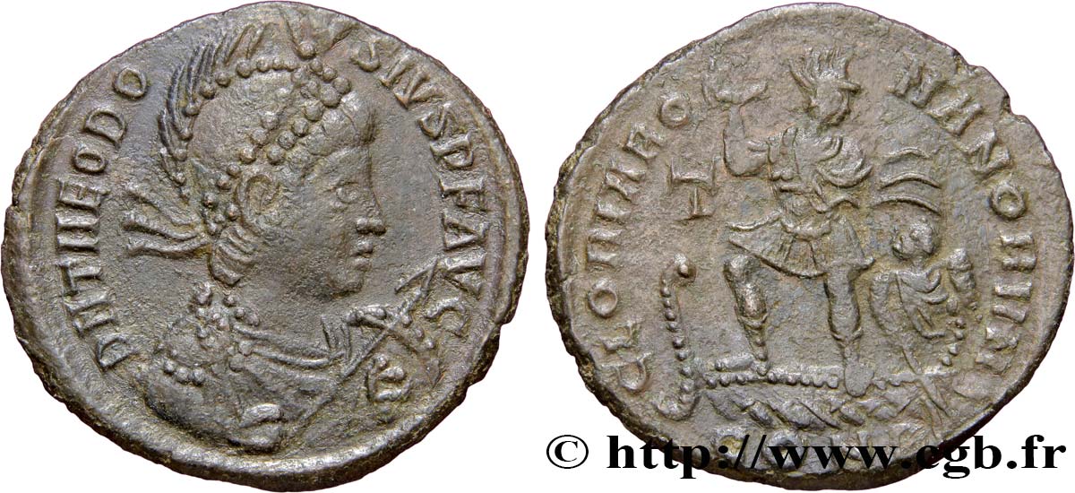 THÉODOSE Ier Maiorina pecunia, (MB, Æ 2) TTB+