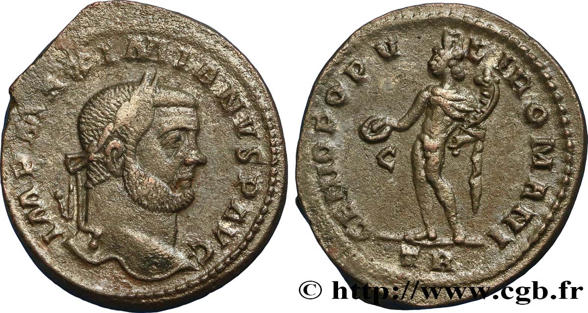 MAXIMIEN HERCULE Follis ou nummus TTB+