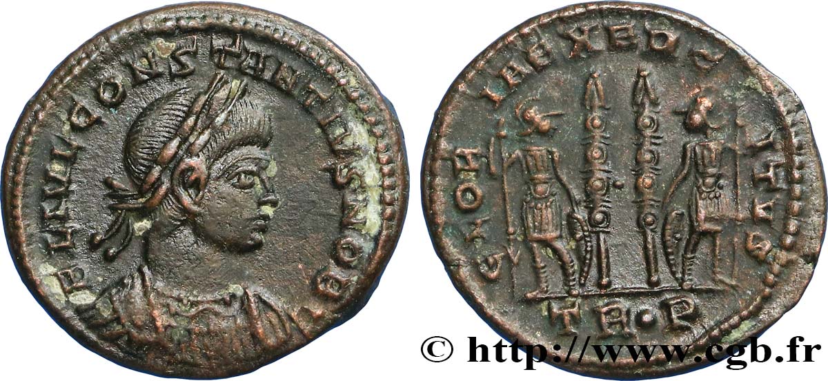 CONSTANCE II Centenionalis ou nummus TTB+