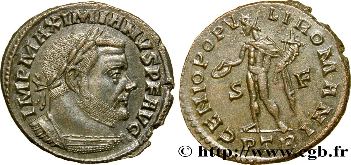 MAXIMIEN HERCULE Follis ou nummus SPL