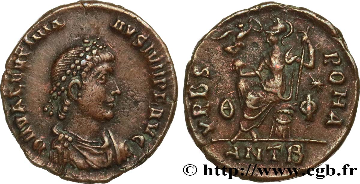 VALENTINIANUS II Nummus, (PB, Æ 3) fVZ/SS