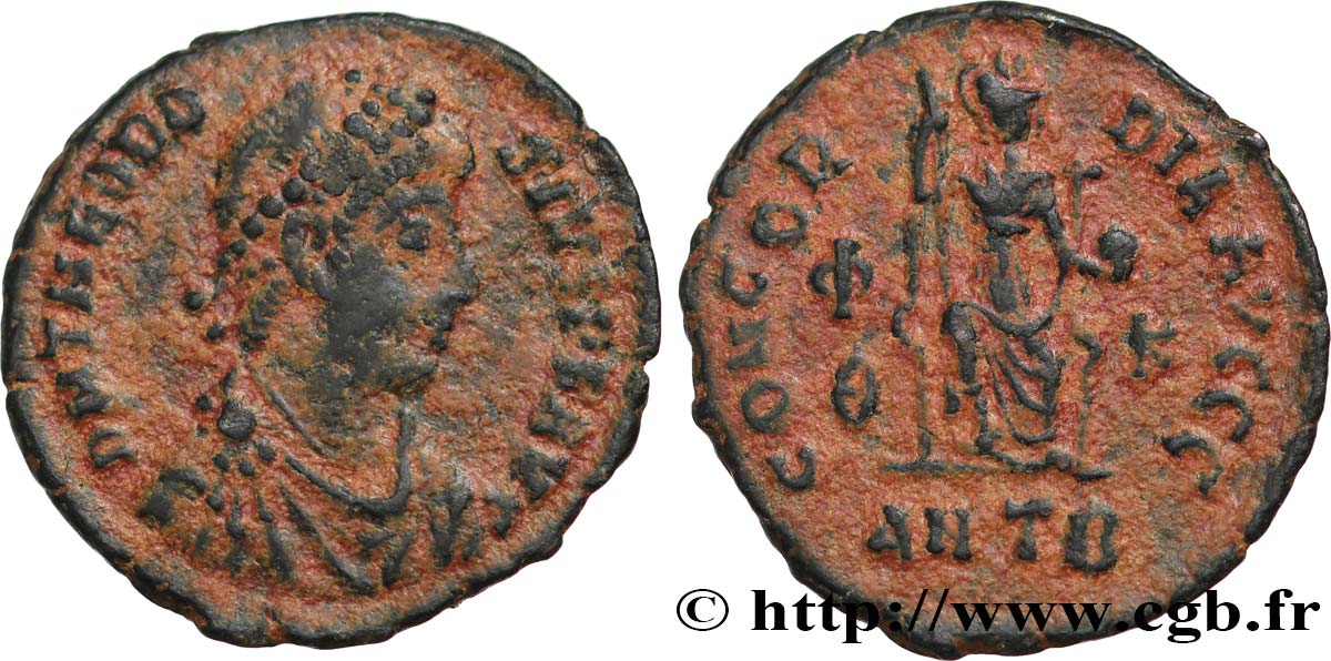 THEODOSIUS I Nummus, (PB, Æ 3) SS