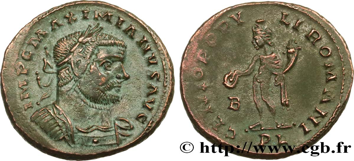 MAXIMIANO HÉRCULES Follis ou nummus MBC+