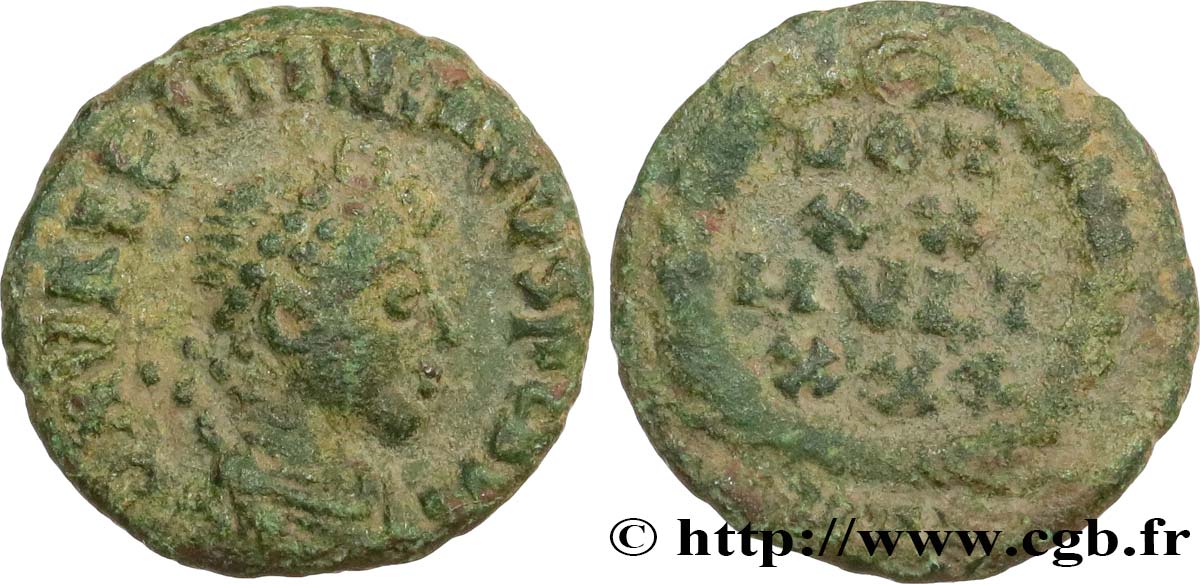 VALENTINIAN II Nummus, (PBQ, Æ 4) XF