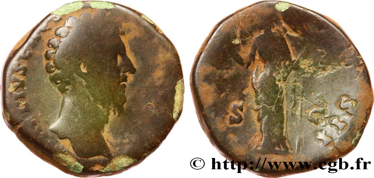 MARCUS AURELIUS Sesterce F