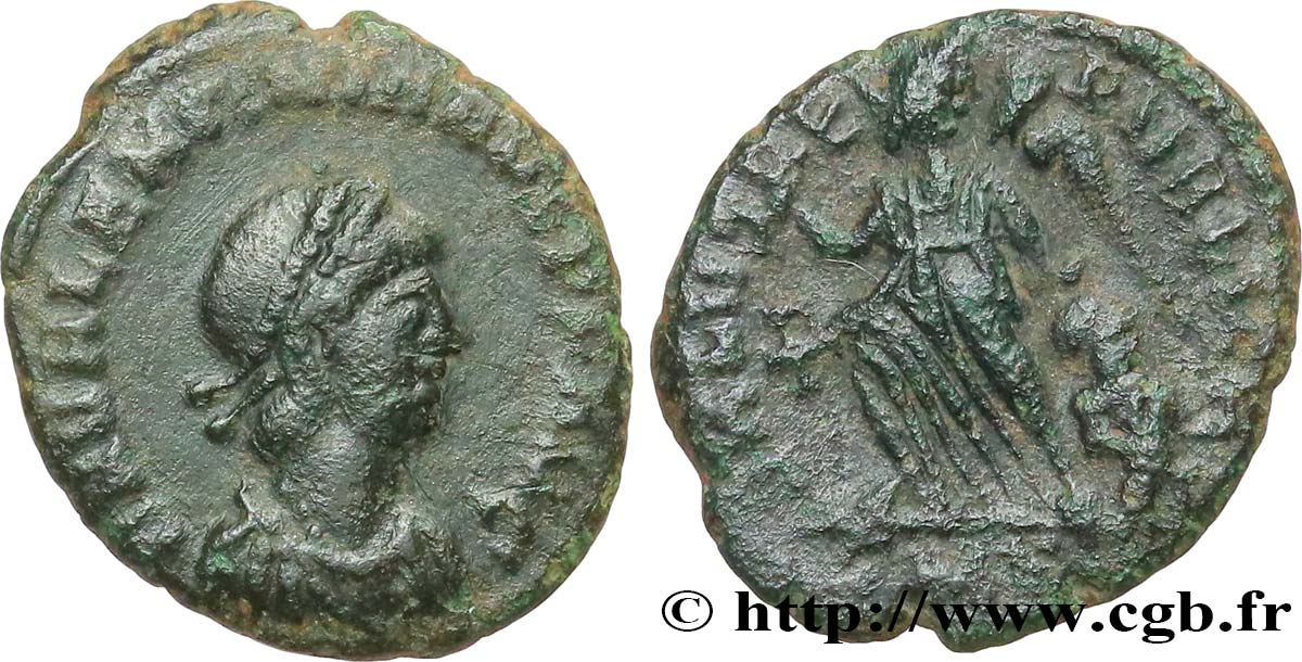 VALENTINIANUS II Nummus, (PBQ, Æ 4) SS/S