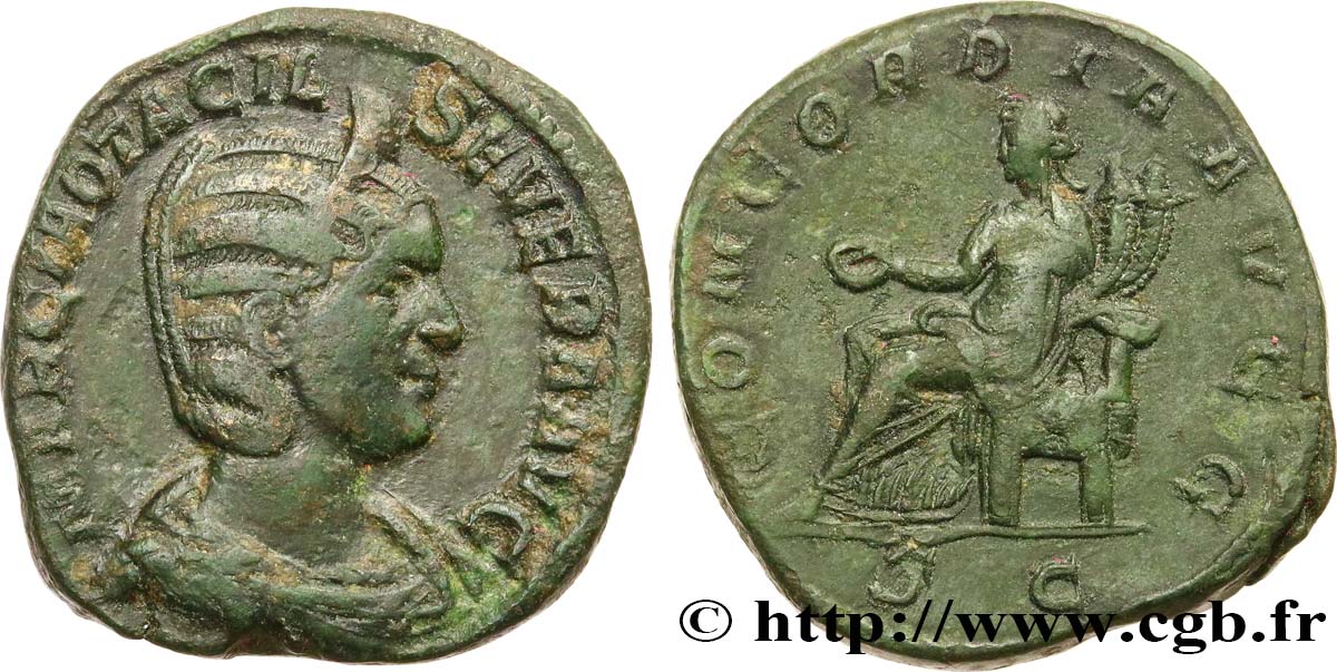 OTACILIA SEVERA Sesterce TB+
